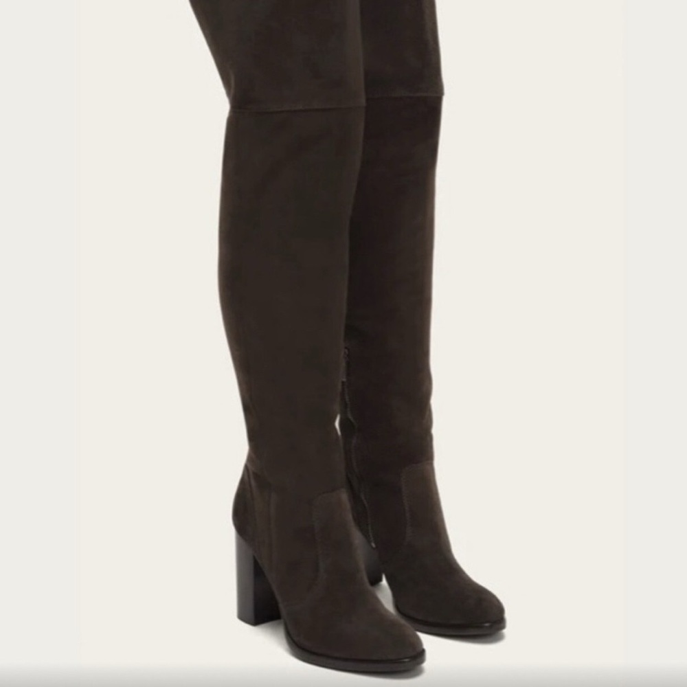 Frye Gray Suede Over-the-Knee Boots